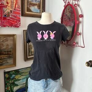 jim benton rabbit queen graphic black shirt